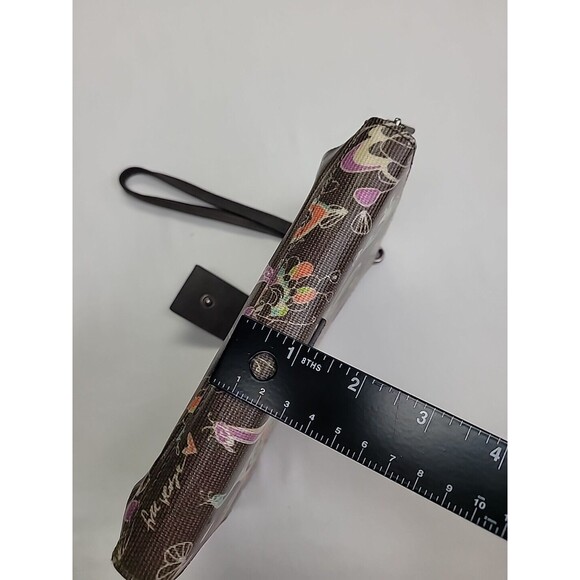 Sakroots Multicolor Wristlet Wallet  Women Removable Strap Brown Heart Whimsical - Picture 11 of 12